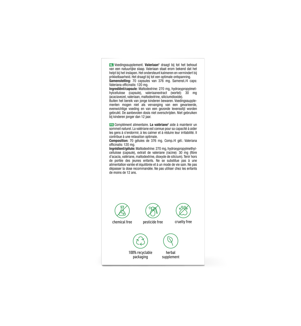 Purasana Valeriaan/Valeriane Vegan (70 capsules)