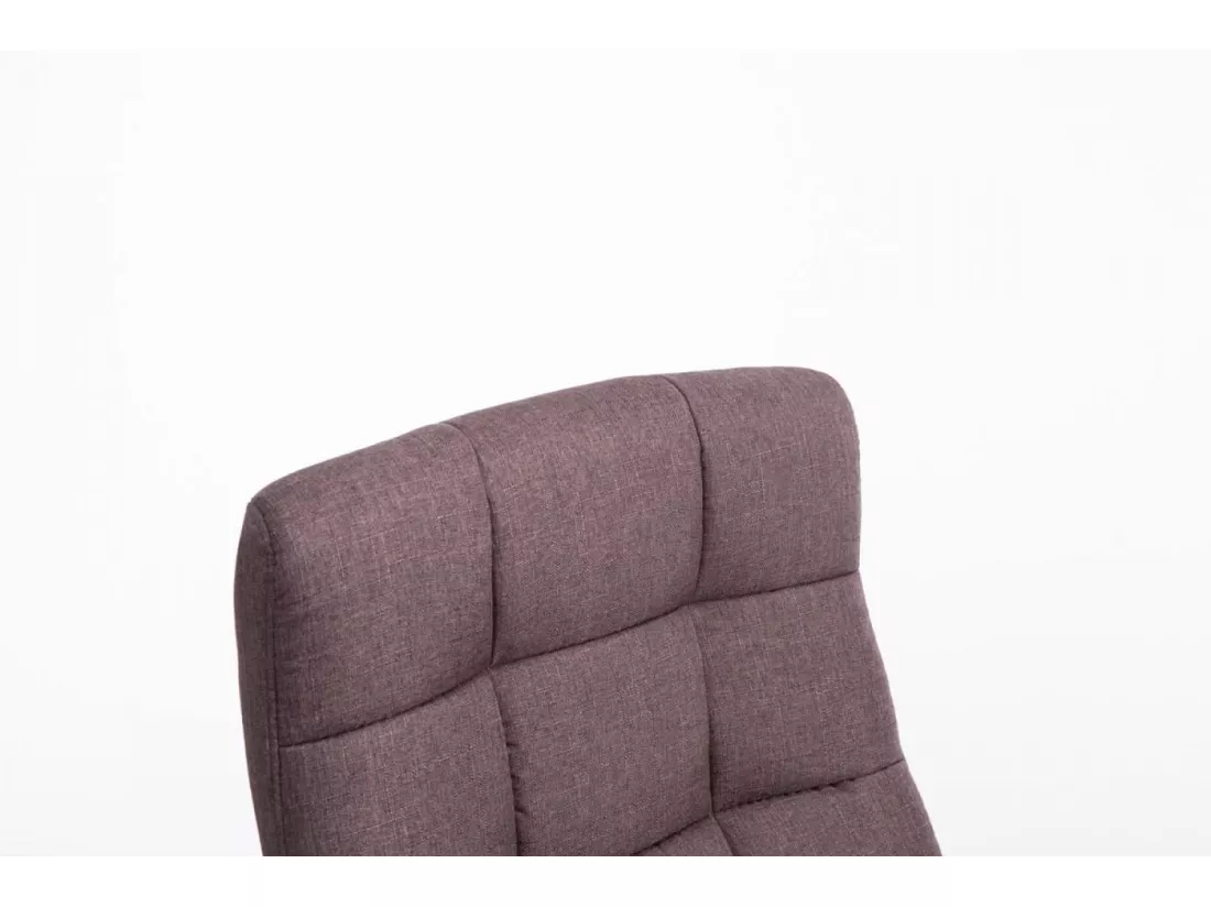 Chaise de bureau - Tissu & Métal chromé - Marron - Mikos
