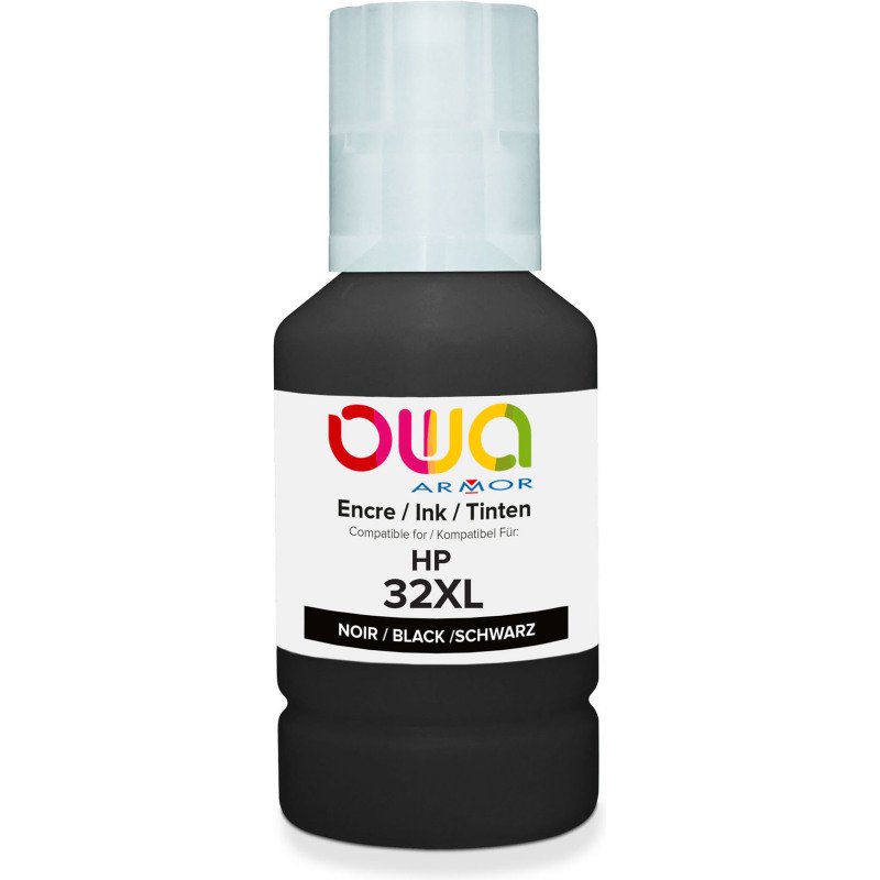 Bouteille d'encre Noire OWA Equivalent HP 32XL