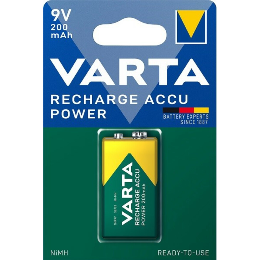 VartaRecharge Accu Power Oplaadbare Batterijen 9V 200mAh