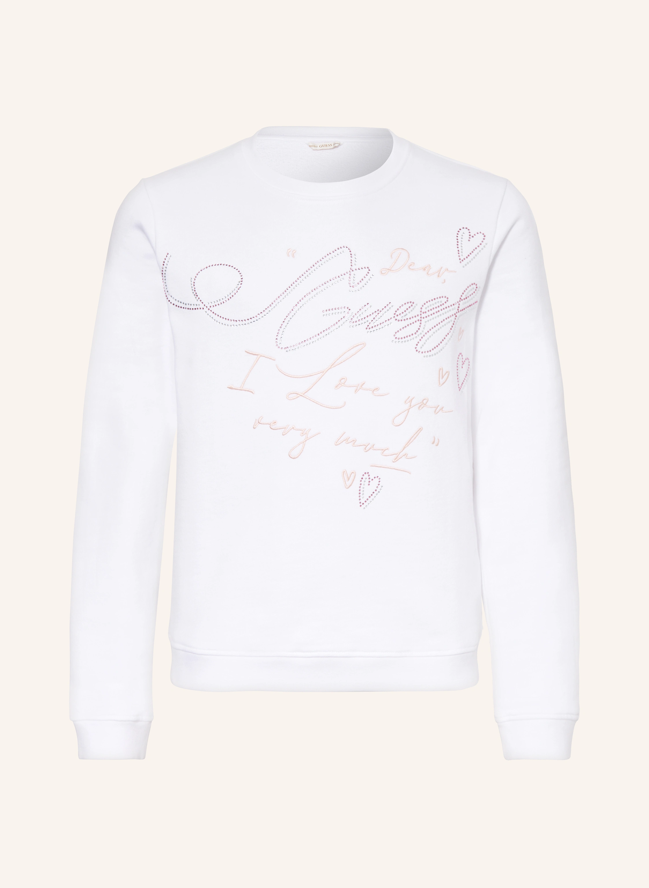 GUESS Sweatshirt mit Schmucksteinen
