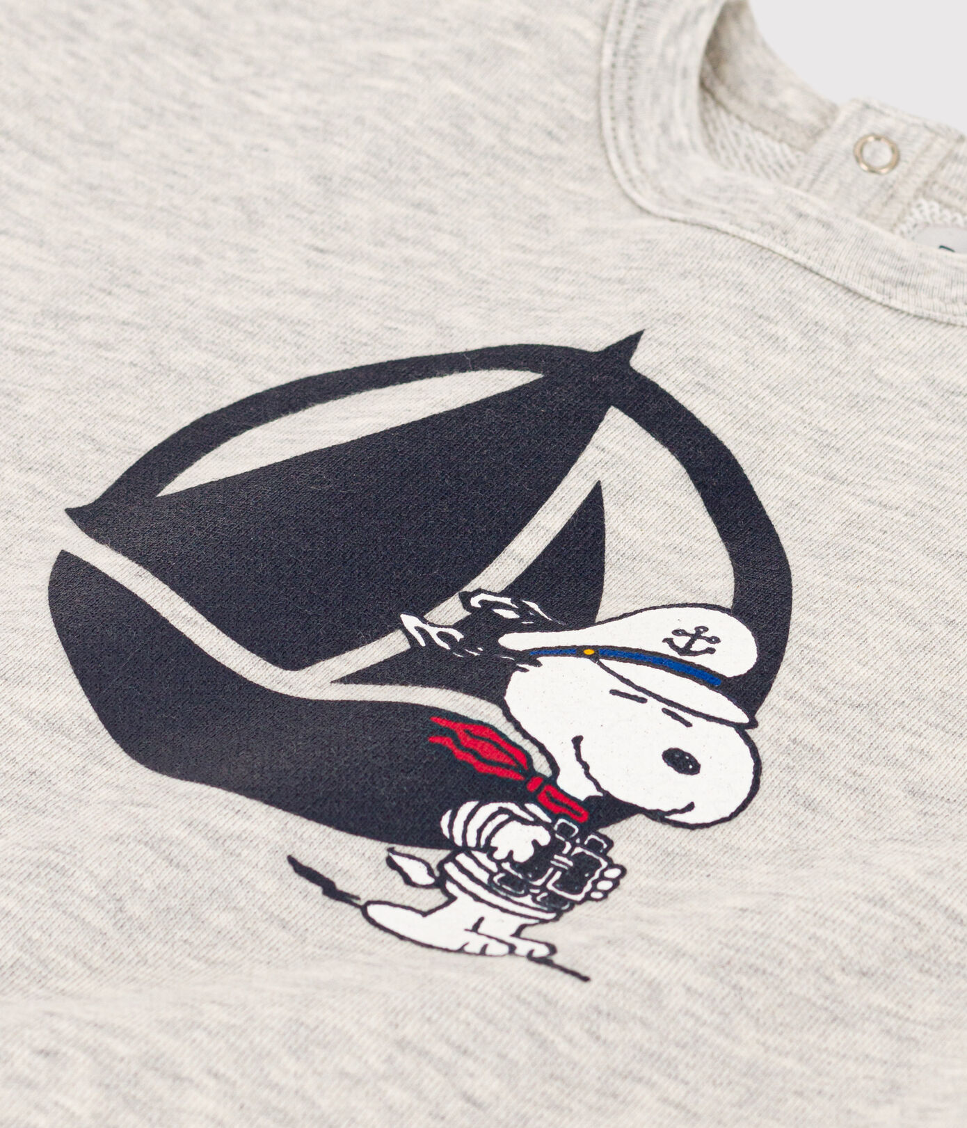 Sweatshirt Petit Bateau X Snoopy en molleton bébé