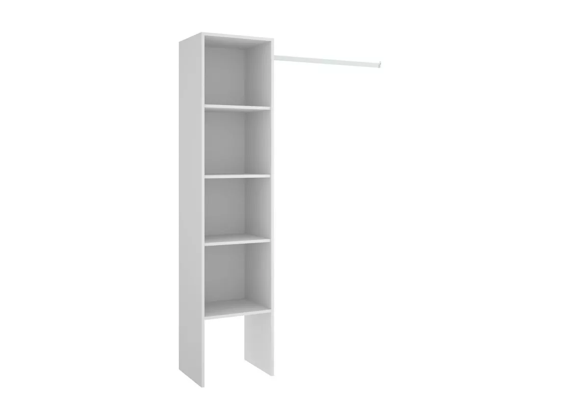 Armoire Dmaffe, Structure pour dressing, Cintre ouvert, 138x40h186 cm, Blanc