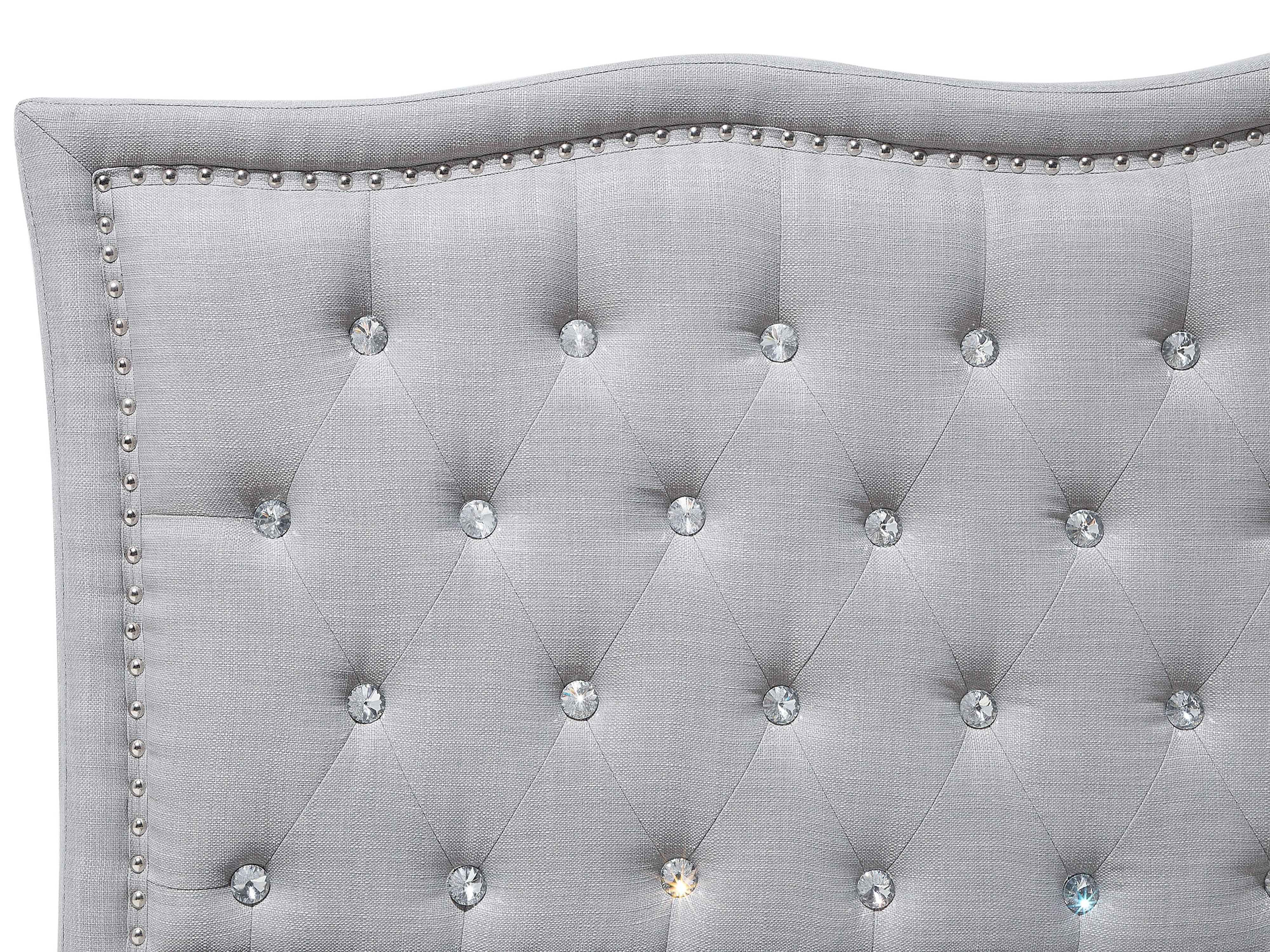 Bed Stof METZ 180 x 200 cm Lichtgrijs