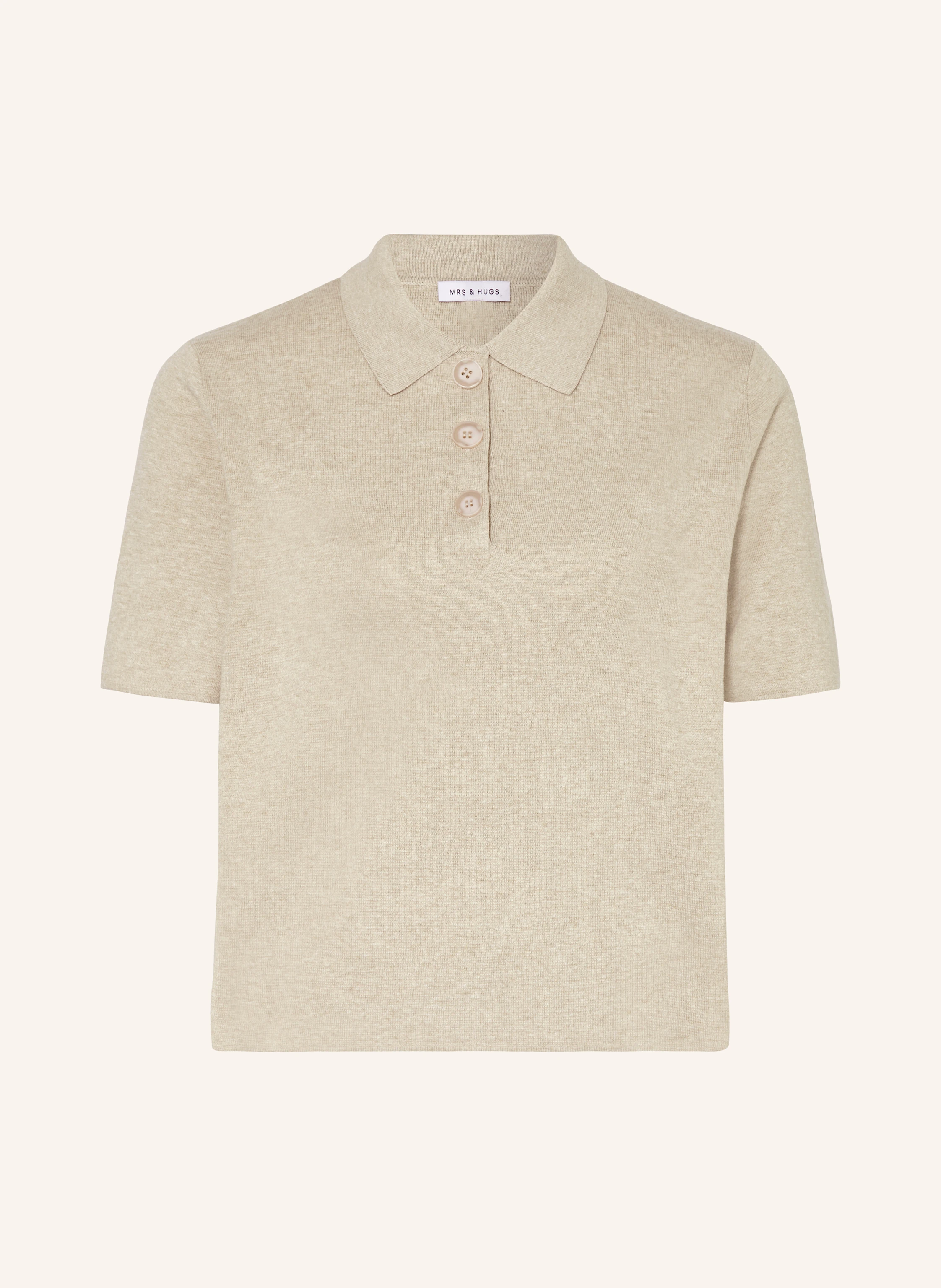 MRS & HUGS Strick-Poloshirt mit Leinen