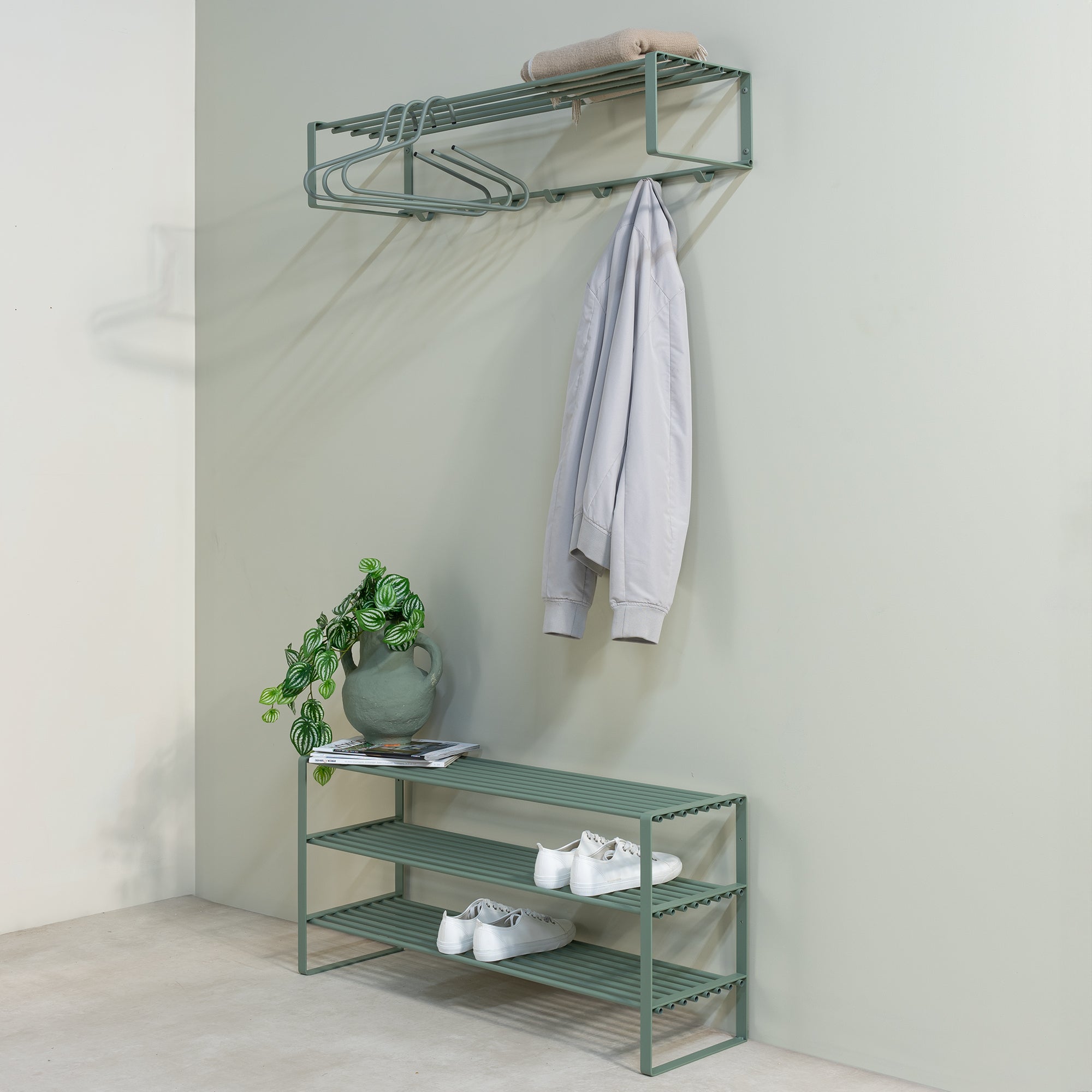 Spinder Design kapstok Rex 2 XL (100 Cm) - Dusty Green - 7 haken