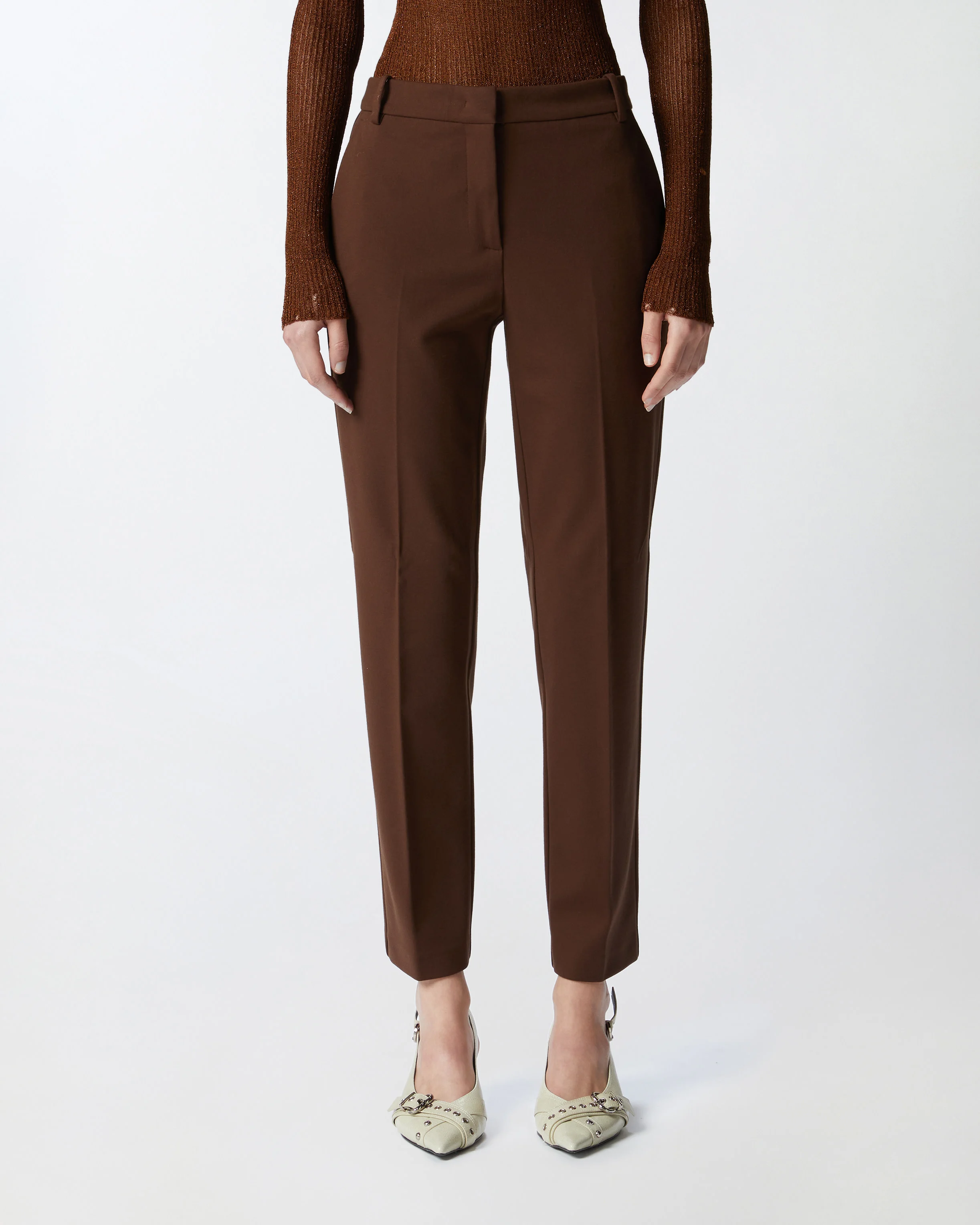 Pantalon cigarette | Marron