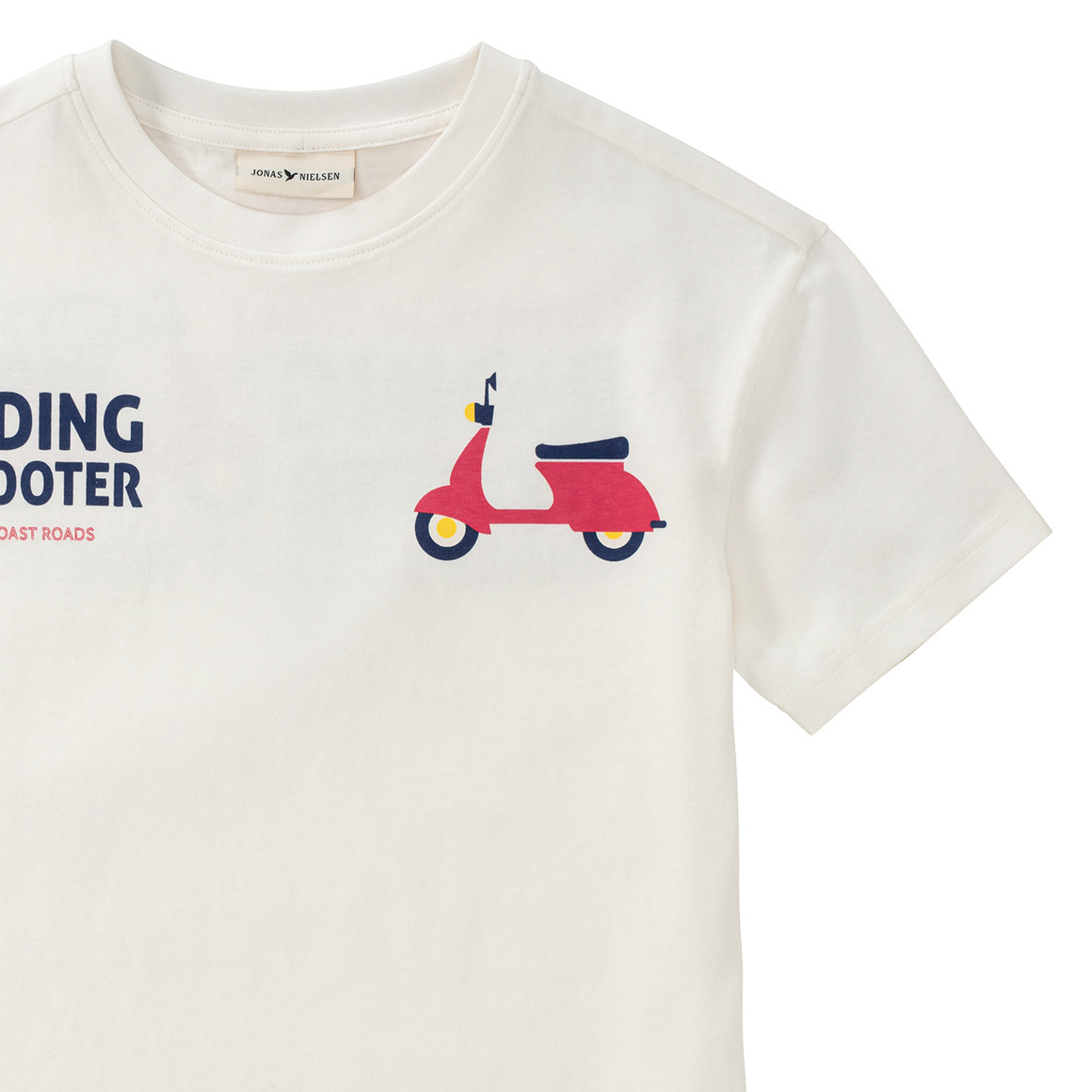 Jonas Nielsen Jungen T-Shirt mit Scooter-Print weiss