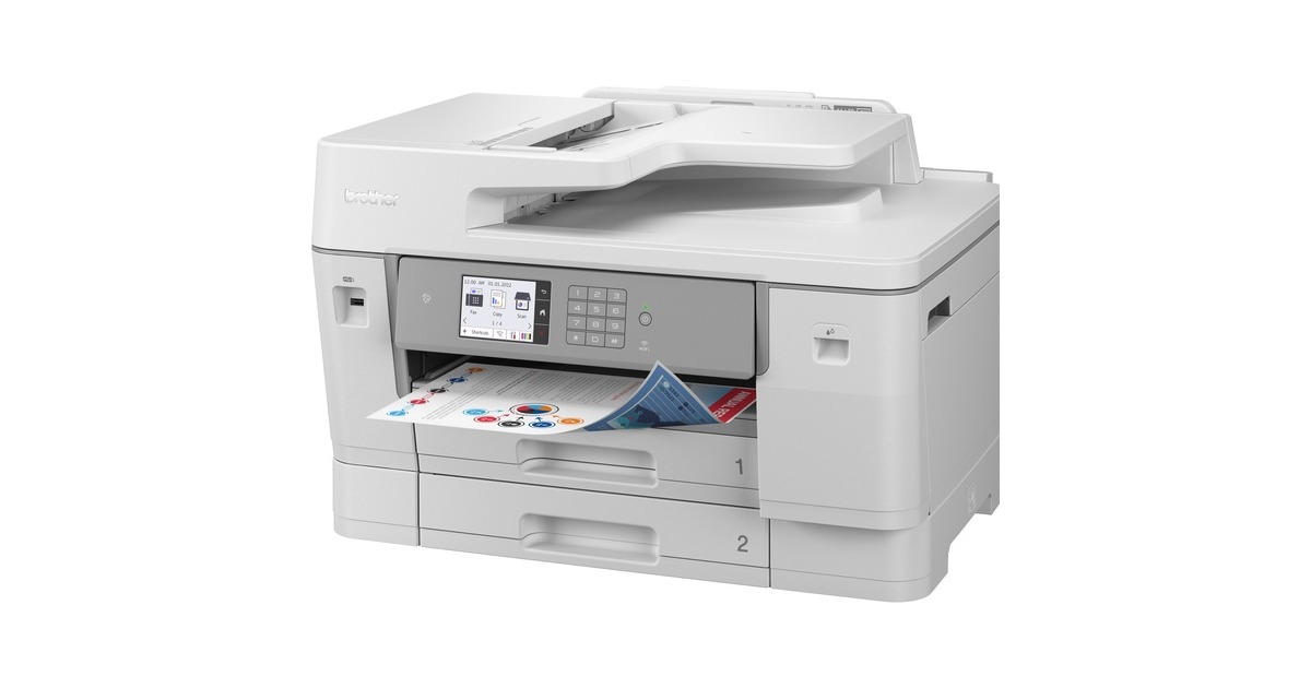 BrotherMFC-J6955DW all-in-one inkjetprinter met faxfunctie  (Grijs, Scannen, Kopiëren, Faxen, LAN, Wi-Fi)