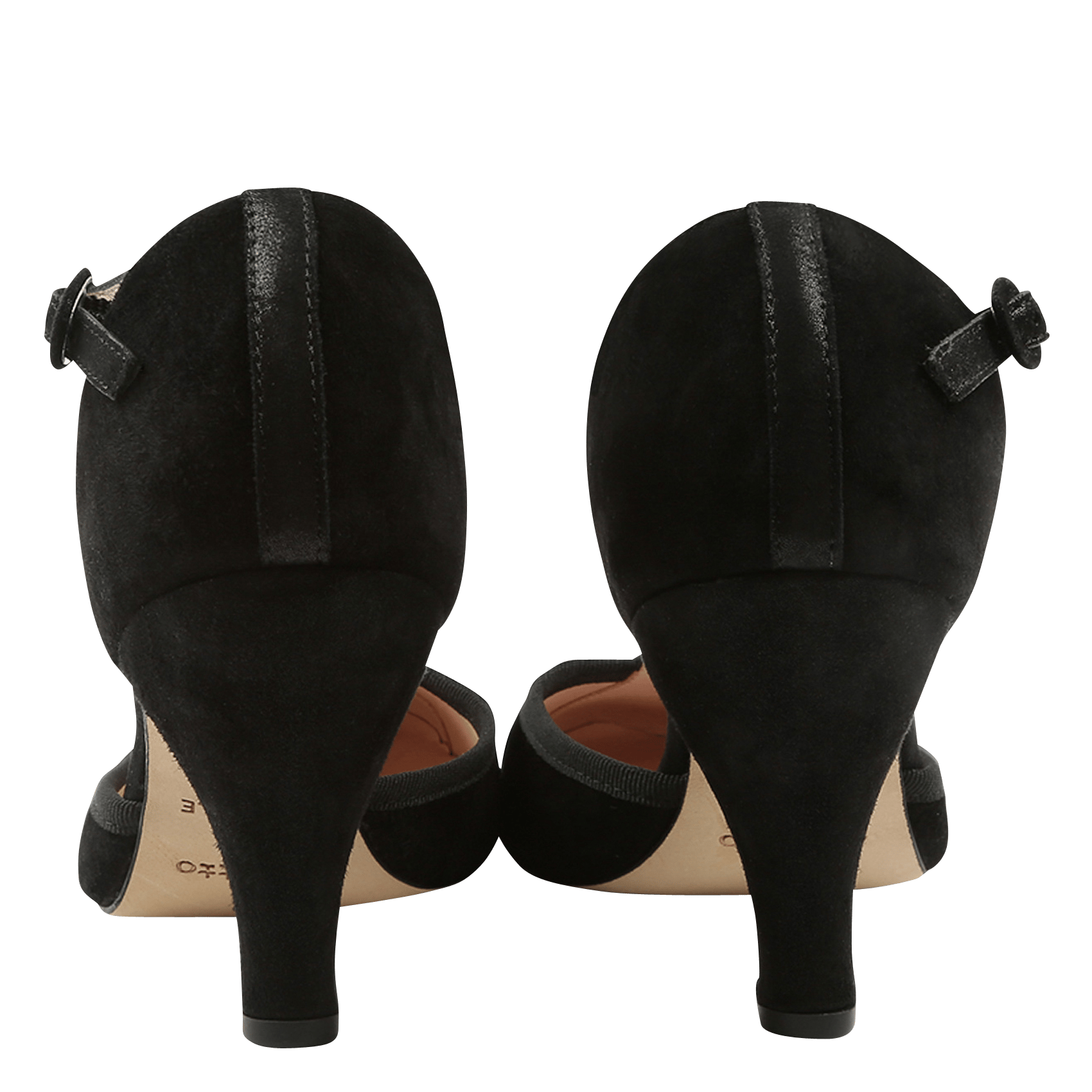 SALOME BAYA - Salomés à talons en cuir velours | Noir