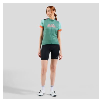 Maillot Manches Courtes Femme Odlo Heritage Essentials Vert/Multi