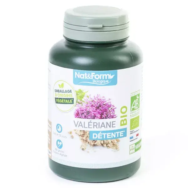 Nat & Form Valeriana Orgânica 200 Cápsulas Vegetais