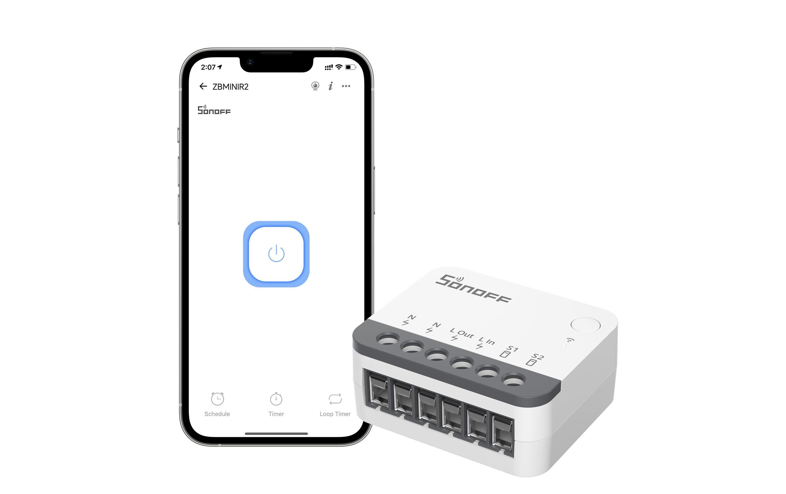 ZigBee-Lichtaktor ZBMINIR2 1-fach 230 V 10 A 2200 WLichtsteuerung per ZigBee