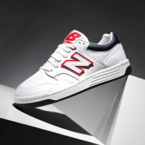 Baskets 480 BB480LWG White Red Navy