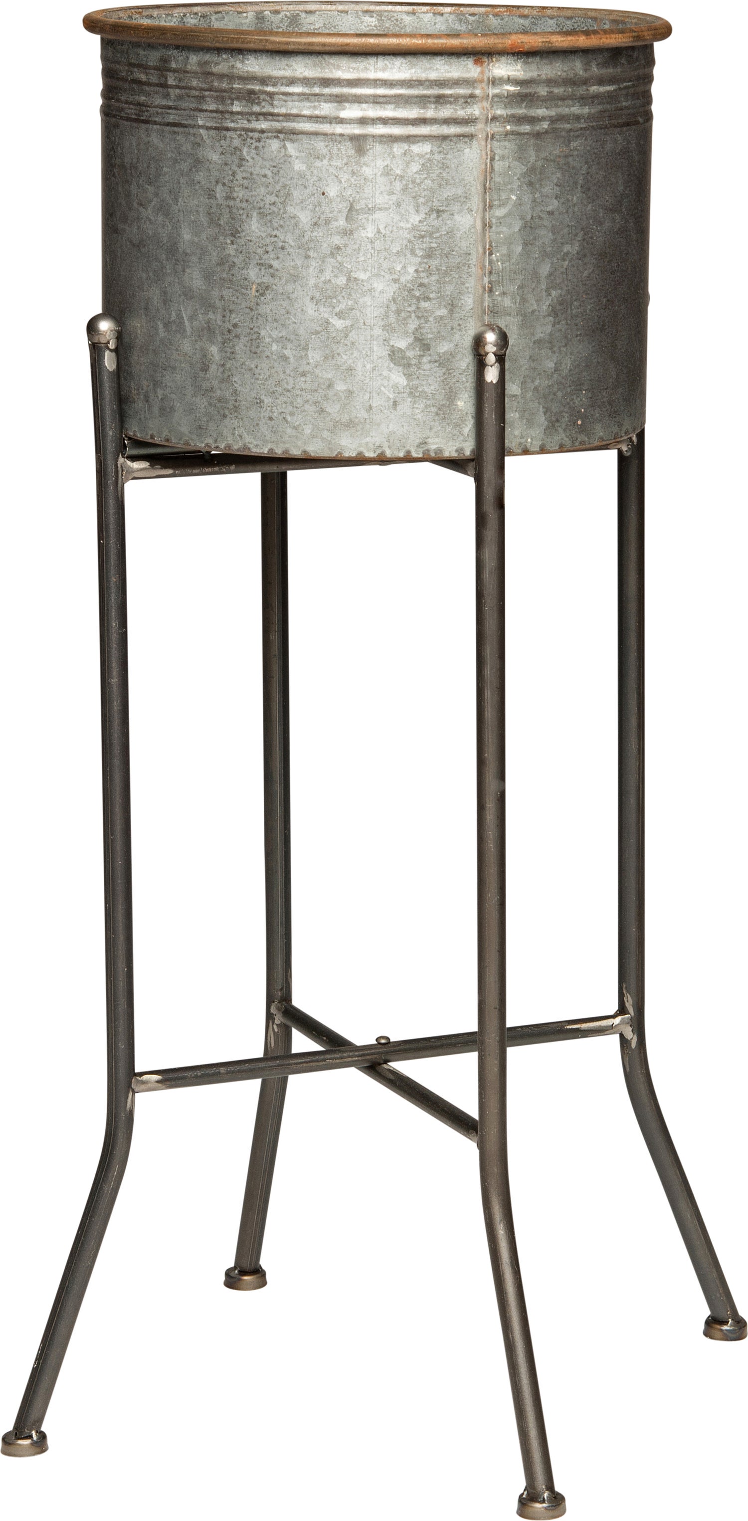 Intratuin bloempot op voet grijs D 38 H 64 cm