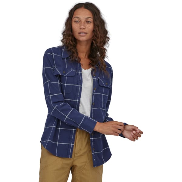 Chemise PATAGONIA W'S L/S ORGANIC COTTON MW FJORD FLANNEL SHIRT WOODLAND WOODLAND: NEW NAVY