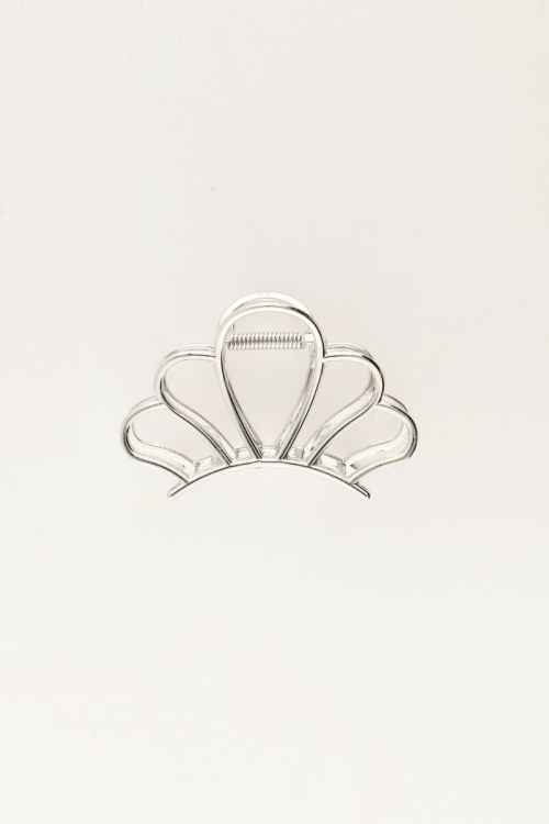 Zilverkleurige schelp haarclip