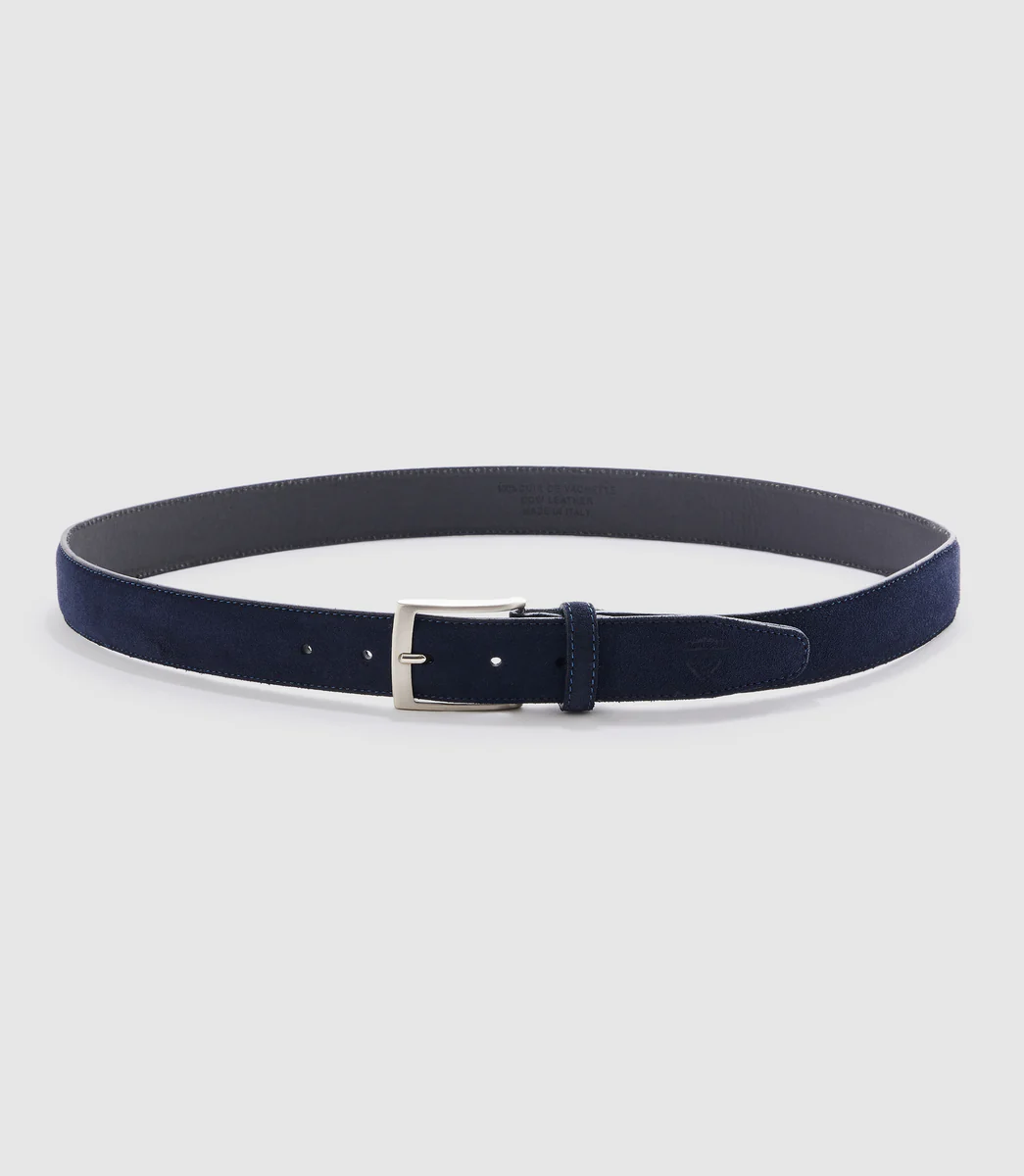 Ceinture 35mm en cuir marine 