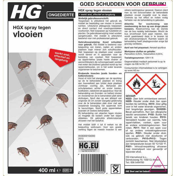 HGX spray tegen vlooien 400 ml