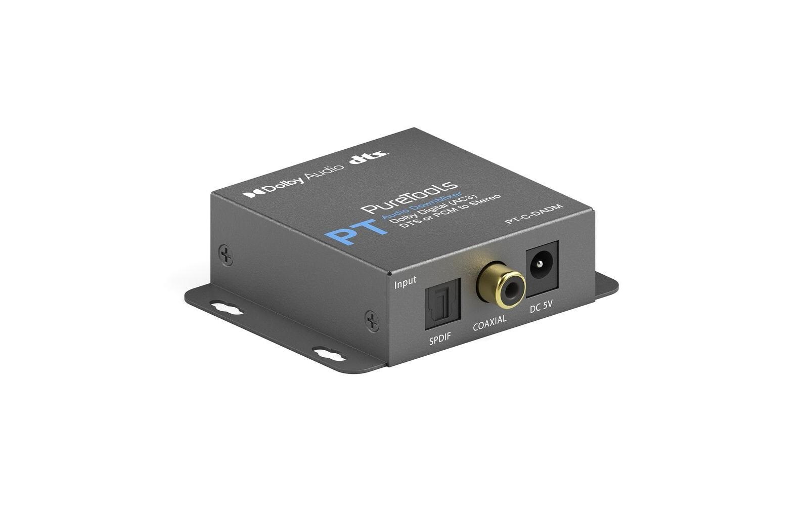 Konverter PT-C-DADM Digital zu StereoPureTools – Digital zu Analog Dolby/DTS DownMixer – Dolby Digital (AC3), DTS oder PCM zu Stereo