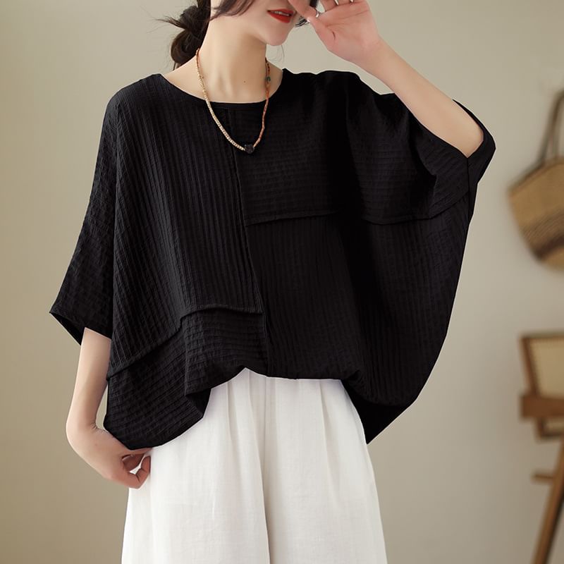 INEN - Blouse met 3/4-mouwen en effen lijn
