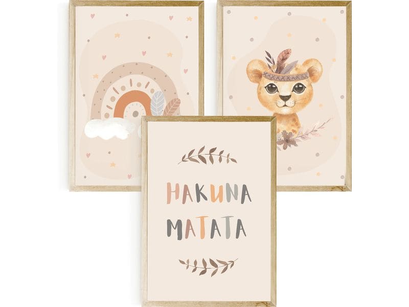 Eulentaler Posterset Hakuna Matata 3 Stk. Babyposter «Hakuna Matata»