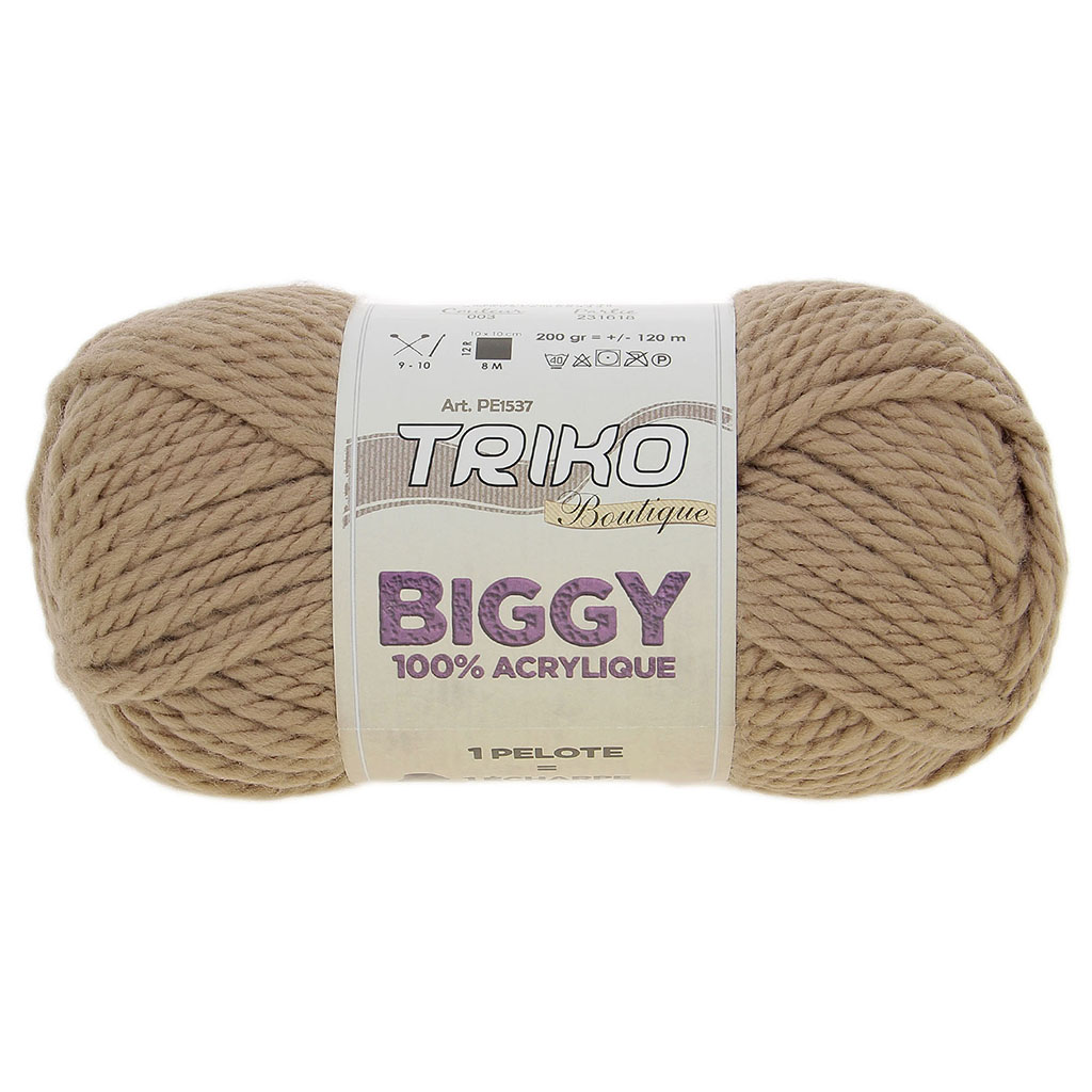 Pelote de laine BIGGY beige 200g