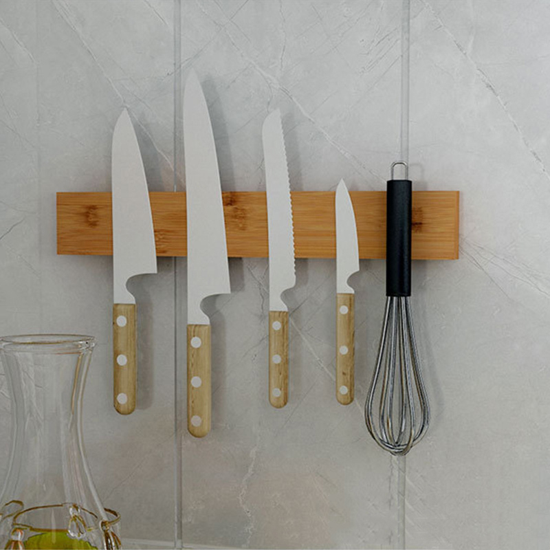 (40cm) Magnetische Küchen Messer Halterung Holz Wandleiste - Braun