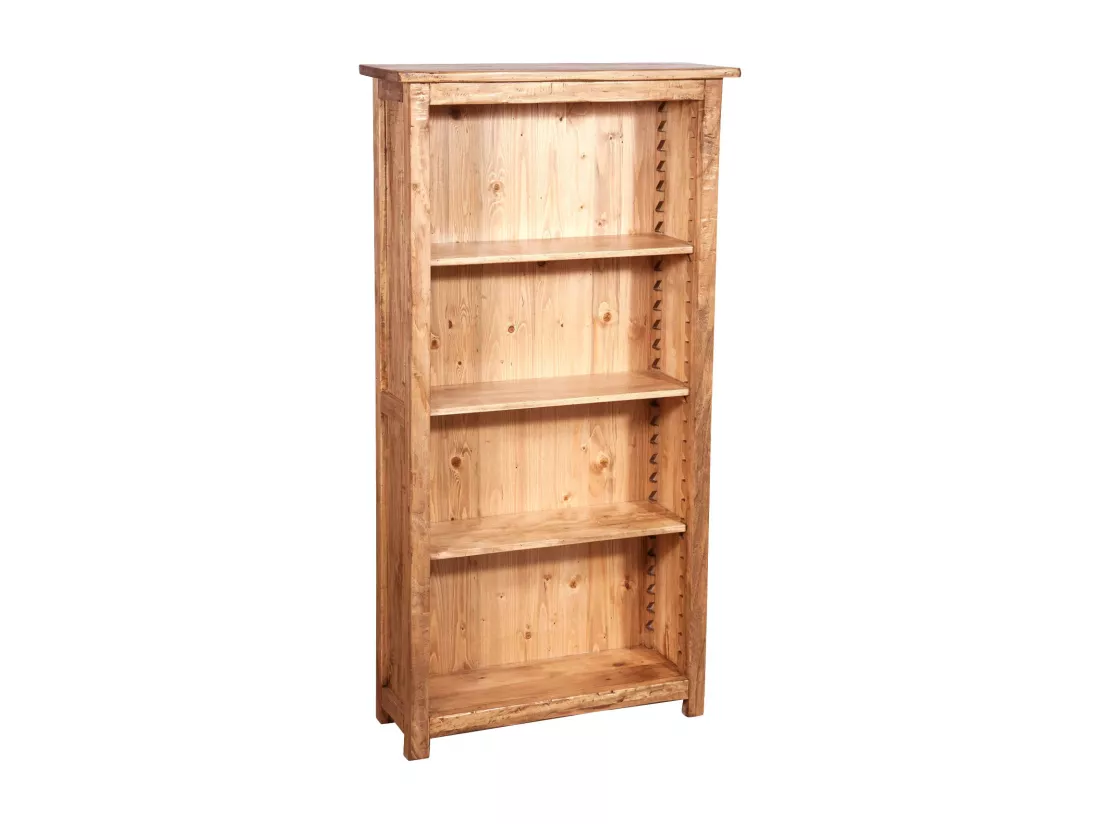 BISCOTTINI Armoire - Bois de tilleul massif finition naturelle vieillie - Polyvalente - Rangement - Jardin - Salon - Cuisine - Salle à manger - Étagères - Chambre - Buffet - 68x25x130cm
