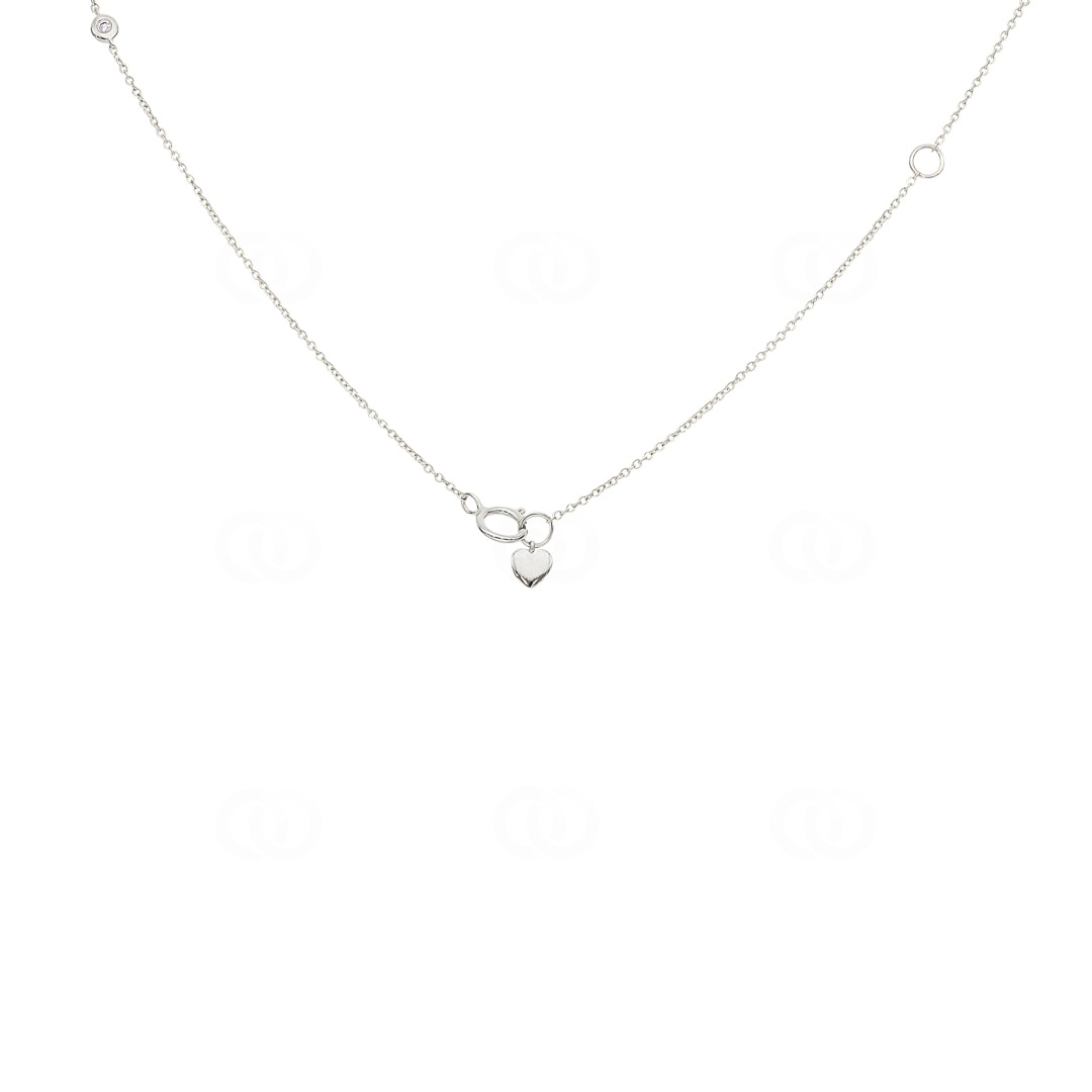 Collier 750/18 K Weissgold mit Diamanten 0.08 ct H/Si