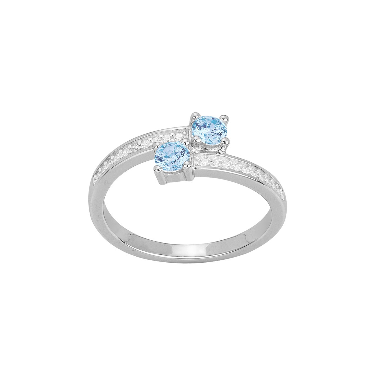 Bague en Argent avec spinelle bleu topaze
