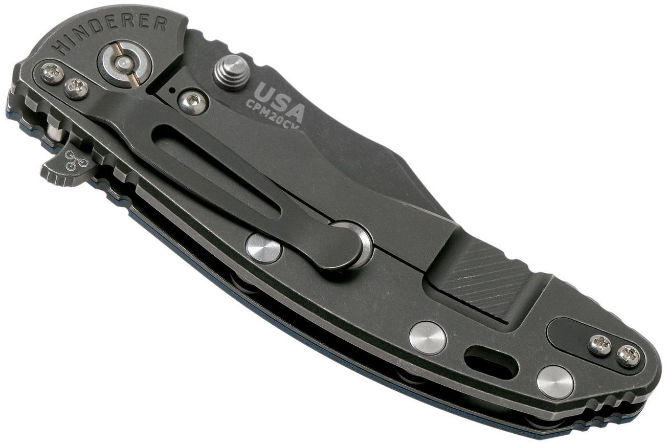 Rick Hinderer XM-18 3.5 Bowie 20CV Battle Black, Blue-Black G10 zakmes
