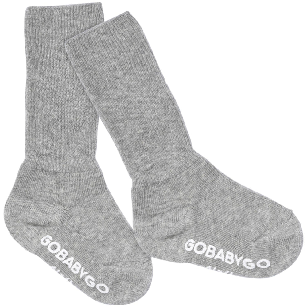 Køb Gobabygo Grey Melange Non Slip Strømper