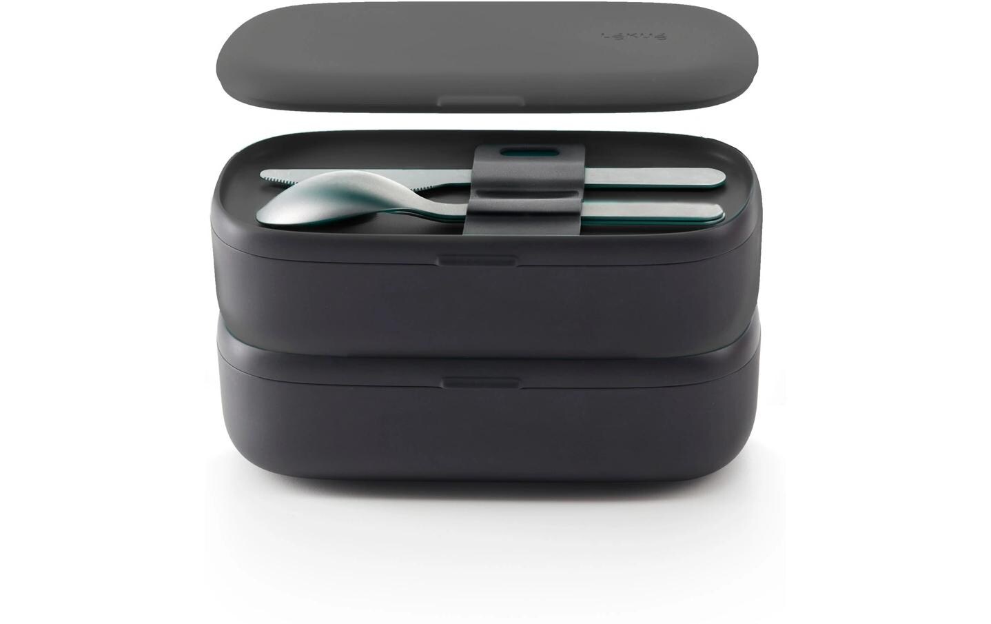 Lunchbox To Go 1 Liter, SchwarzLunchBox mit Besteck