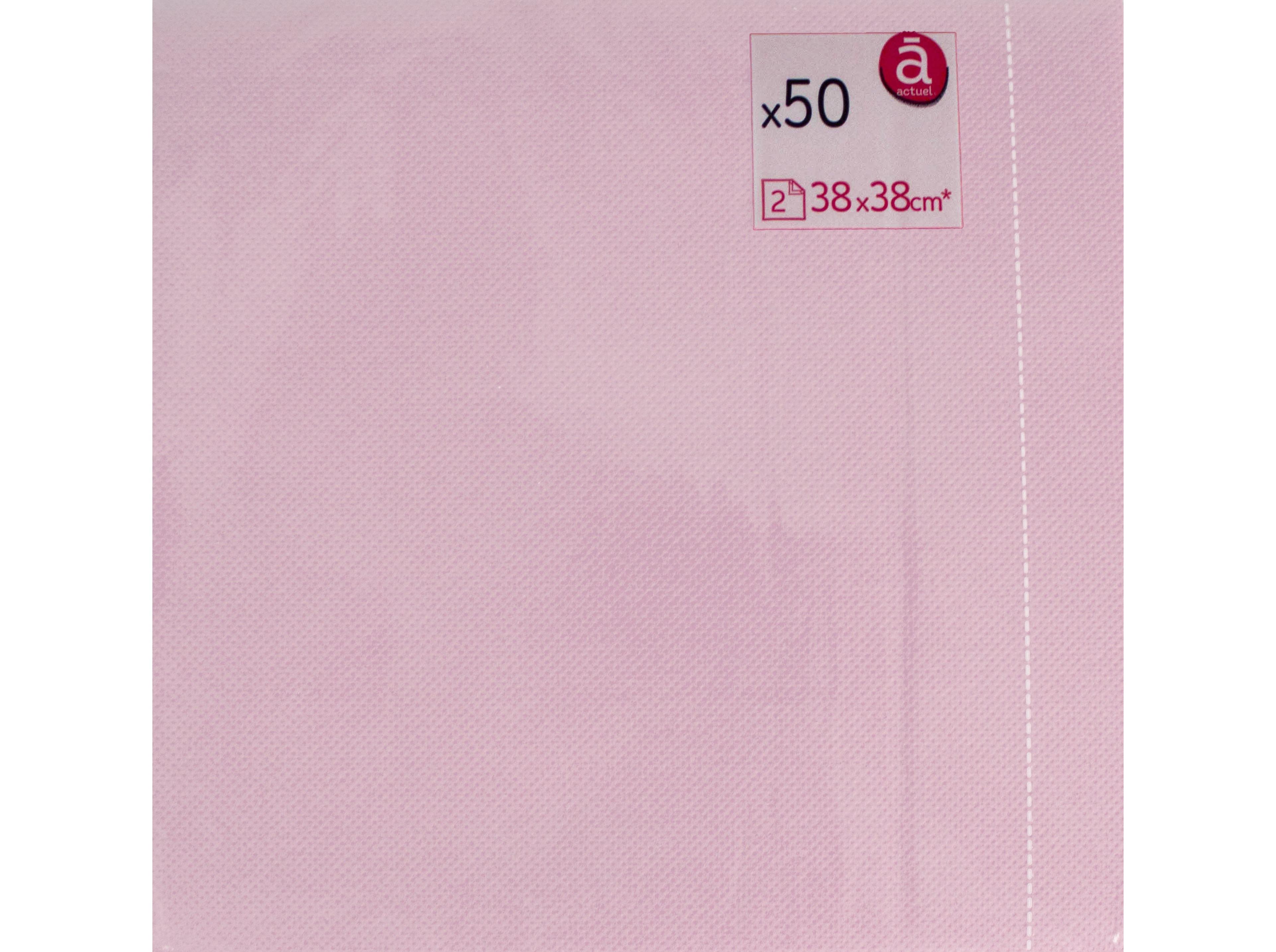 GUARDANAPOS FOLHA DUPLA ACTUEL ROSA 38X38CM 50 UNIDADES