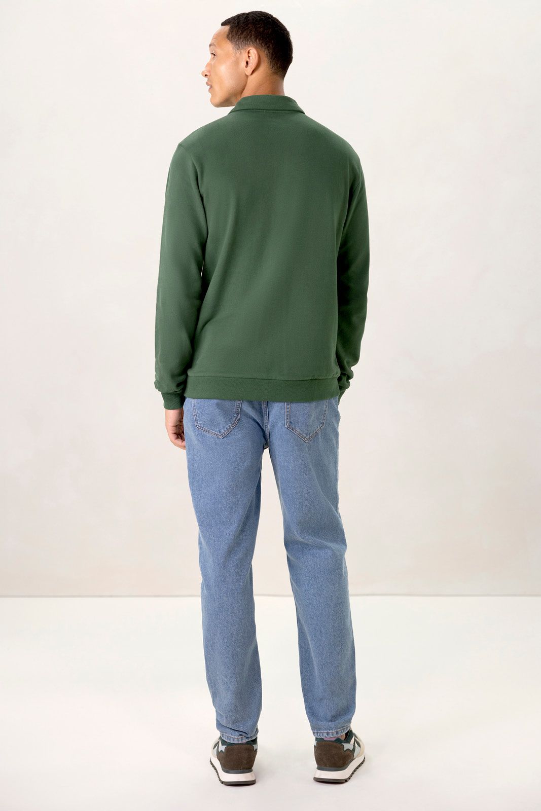 Donkergroene polo sweater