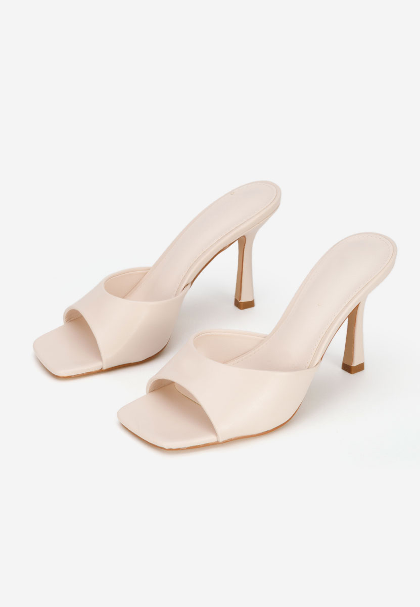 Mules a talon beige Elseia