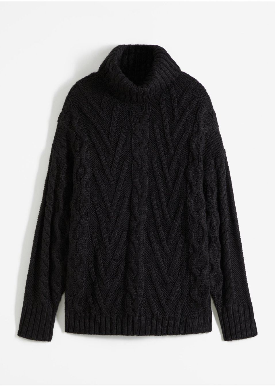 Pull à col roulé et torsades