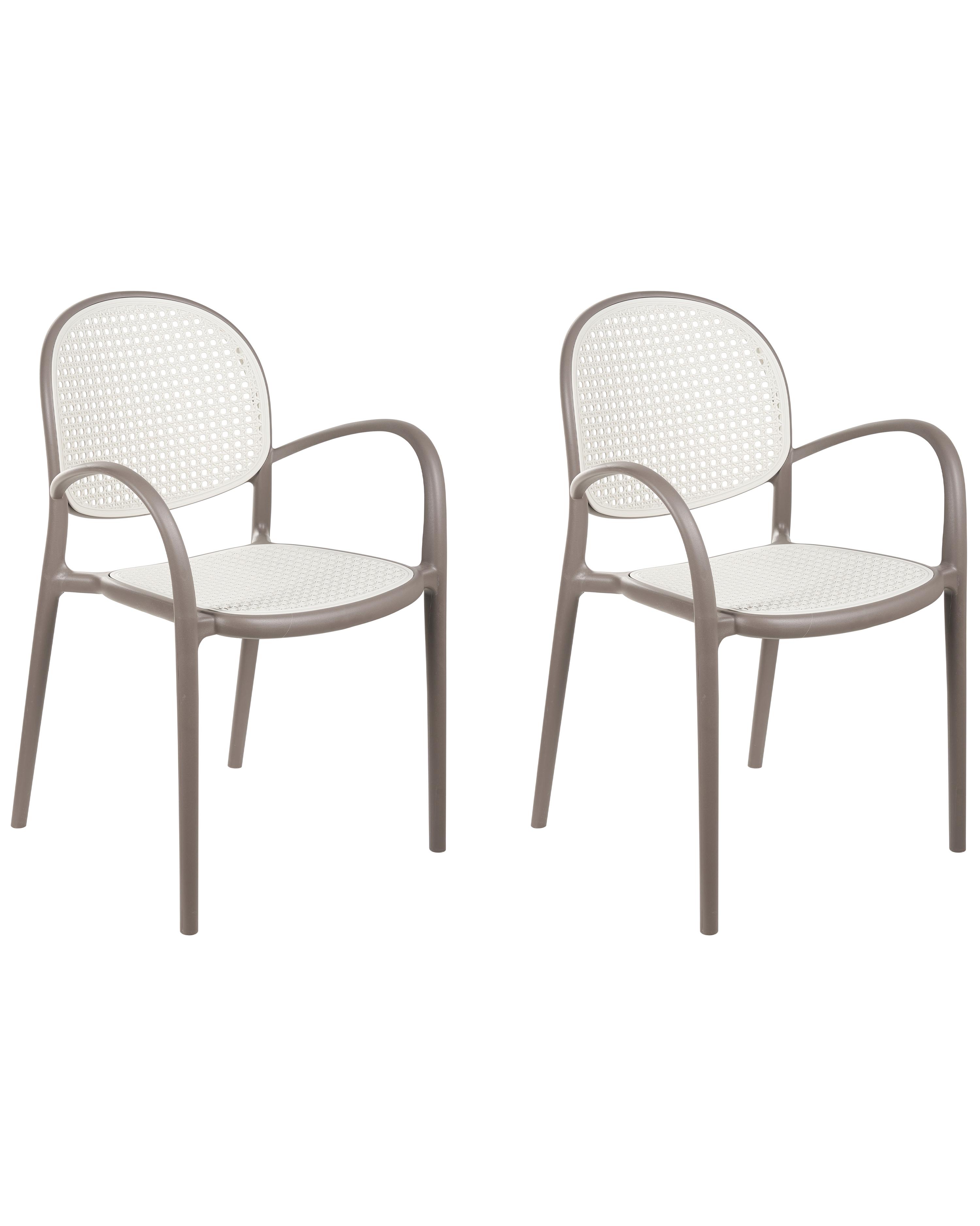 Set van 2 tuinstoelen POVOLETTO Synthetisch materiaal Lichtbruin