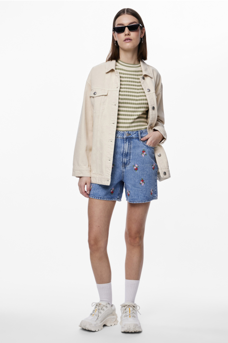 Pieces blauwe dames korte broek
