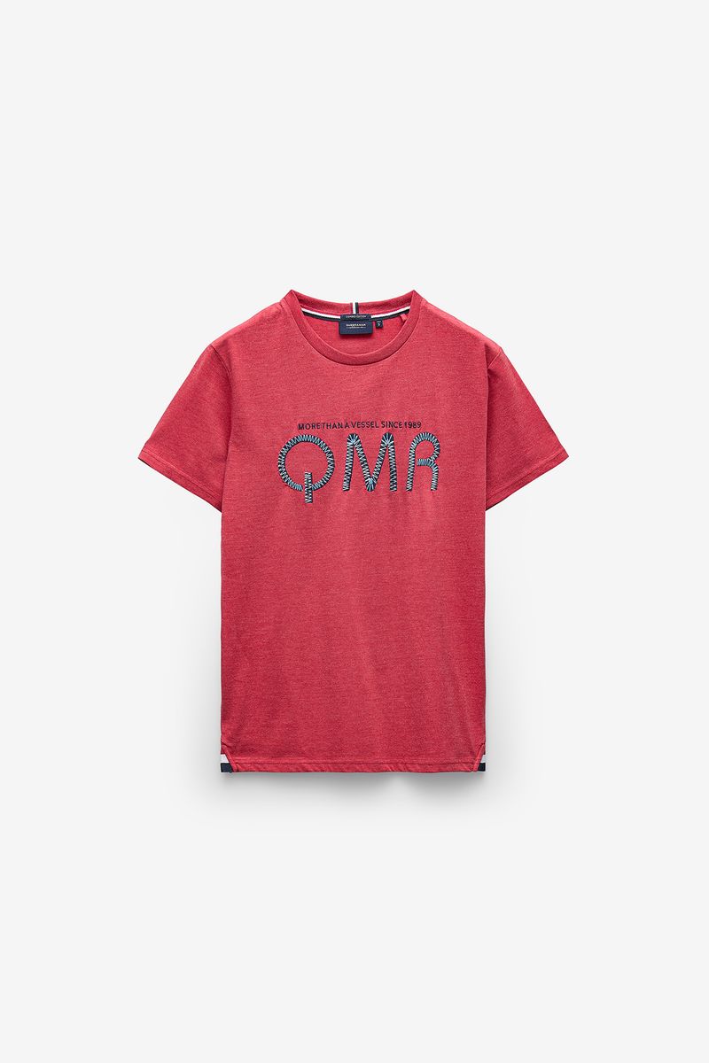 T-SHIRT MELANGE COM BORDADO QMR