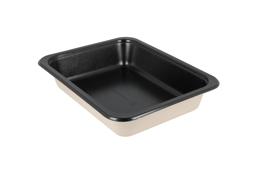 Suikerriet menutray 227x178x44mm 1vaks zwart CPET-lam