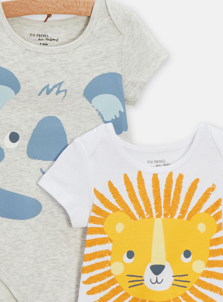 Lot de 2 body fantaisies pour bébé garçon