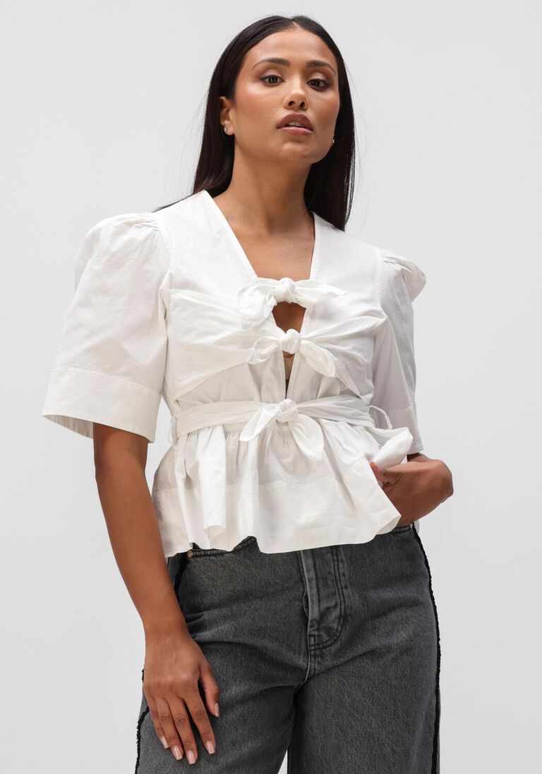 witte ganni blouses w0309