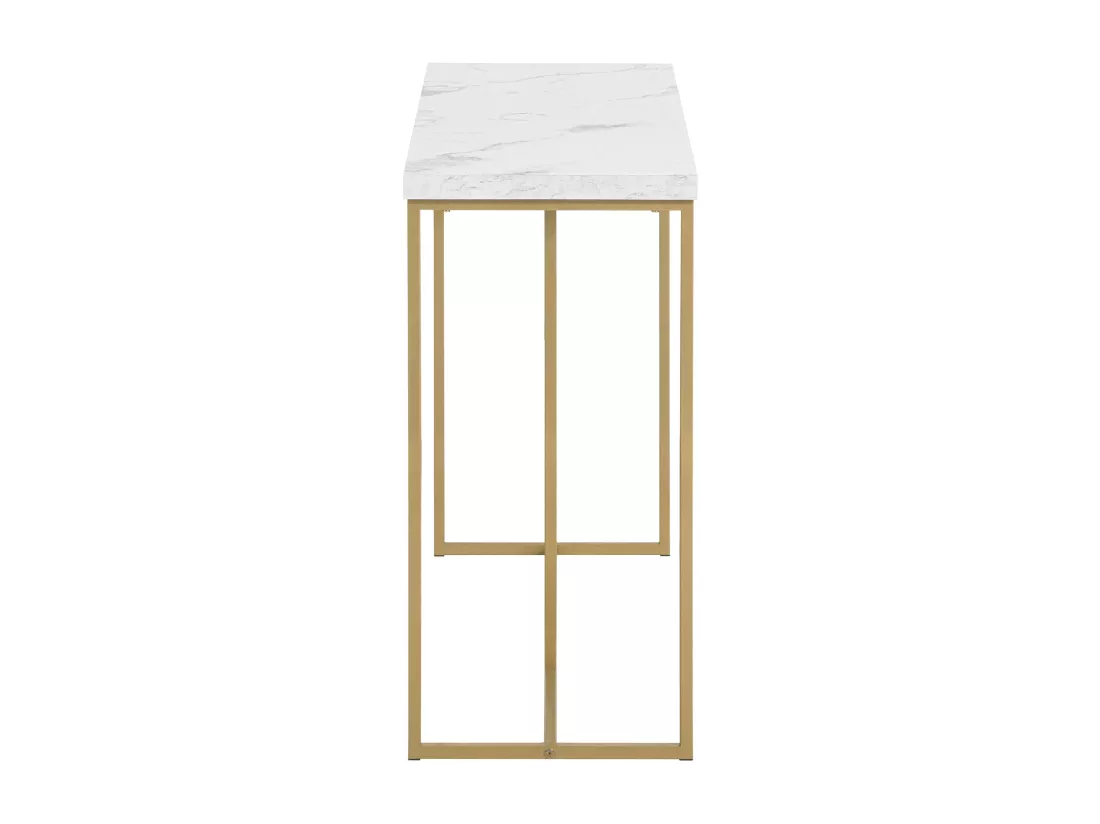 Table Console Table d'Appoint Bout de Canapé Table d’Entrée Effet Marbre Cadre en Fer, FSB58-G