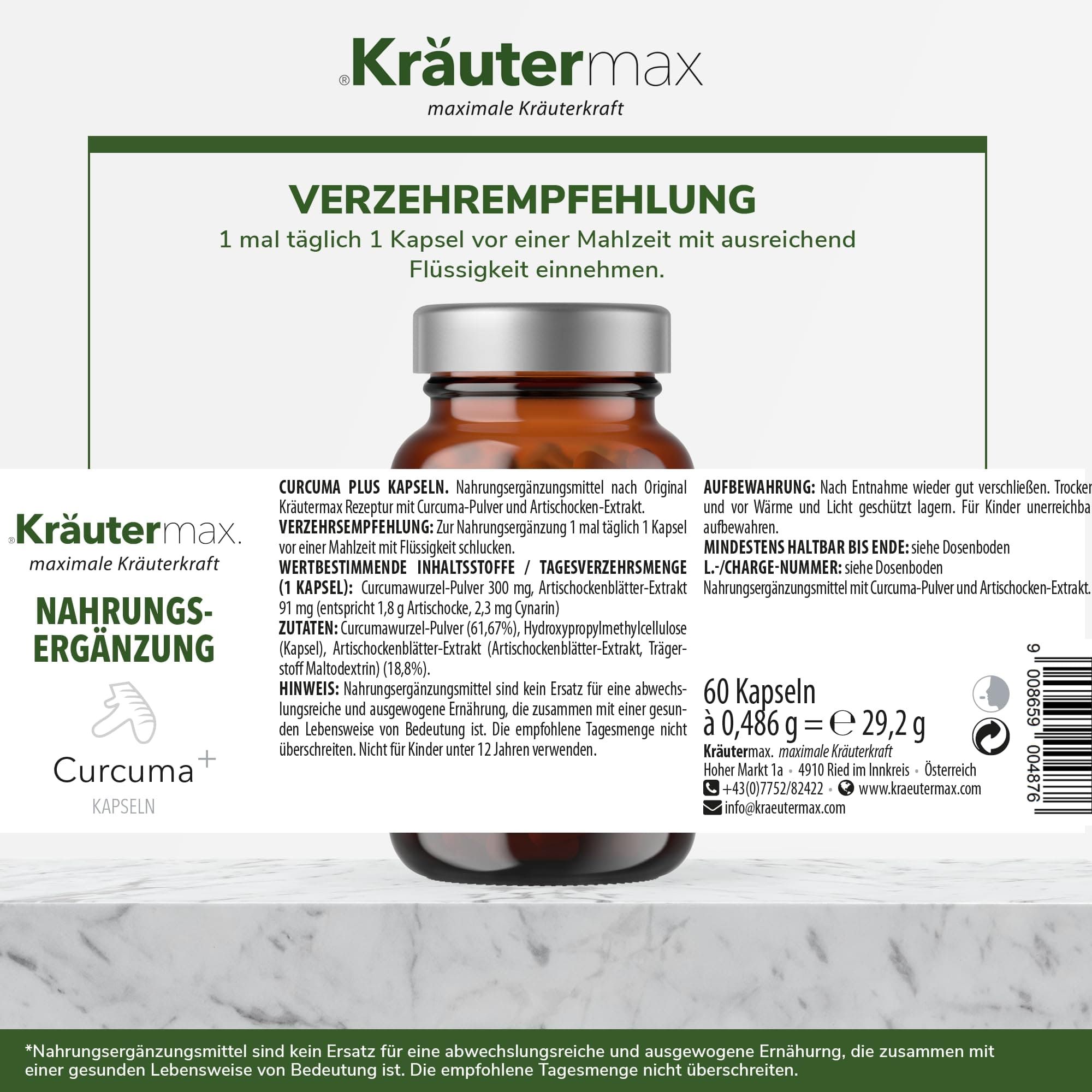 Kräutermax Curcuma plus Kapseln