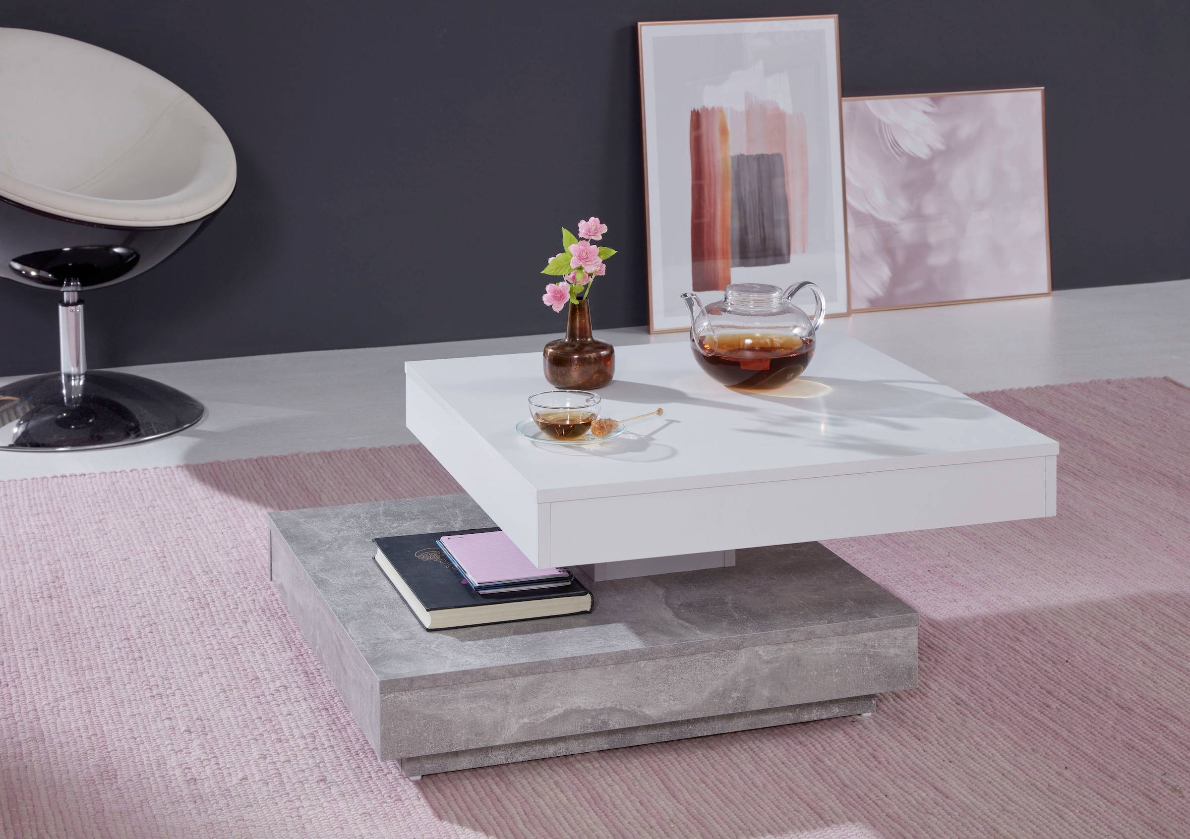 INOSIGN Couchtisch »Tanum« mit Funktion, drehbare Tischplatte