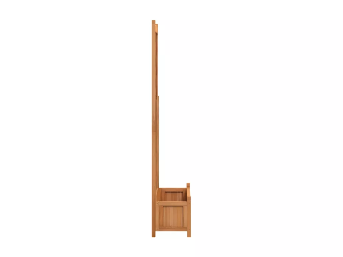 Jardinière avec treillis marron bois massif de sapin