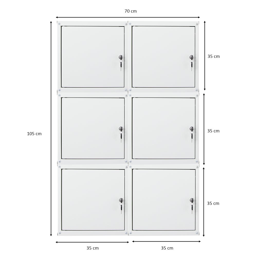 PROREGAL Mega Deal 6x locker cubes Cubic HxBxD 35 x 35 x 35 cm grijs