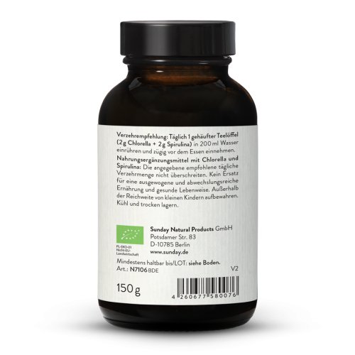 Sunday Natural Products  Chlorella + Spirulina Pulver